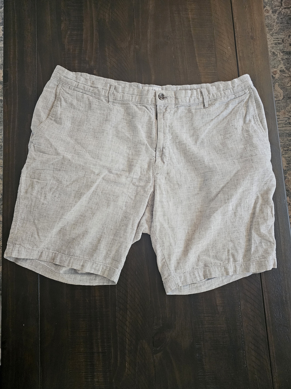 Goodfellow & Co Light Gray Linen-Blend Flat Front Men's Shorts